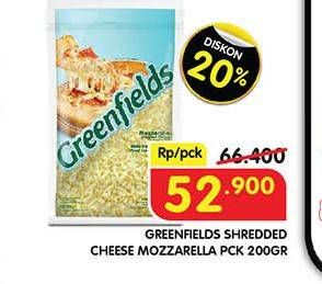 Promo Harga Greenfields Cheese Mozzarella Shredded 200 gr - Superindo
