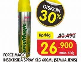 Promo Harga FORCE MAGIC Insektisida Spray All Variants 600 ml - Superindo