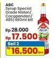 Promo Harga ABC Syrup Special Grade Melon, Coco Pandan 485 ml - Indomaret