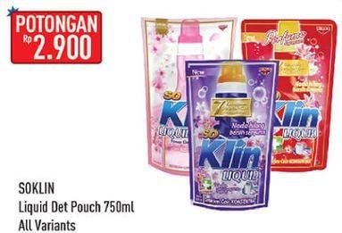 Promo Harga SO KLIN Liquid Detergent + Anti Bacterial Red Perfume Collection, + Anti Bacterial Violet Blossom, + Softergent Soft Sakura 750 ml - Hypermart