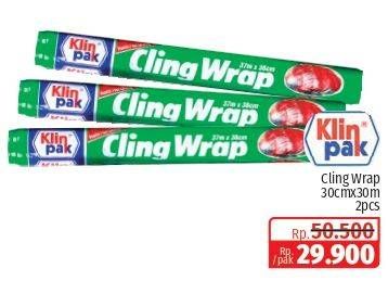 Promo Harga Klinpak Cling Wrap 30cm X 3m 2 pcs - Lotte Grosir