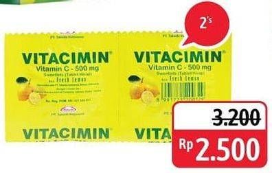 Promo Harga VITACIMIN Vitamin C - 500mg Sweetlets (Tablet Hisap) 2 pcs - Alfamidi