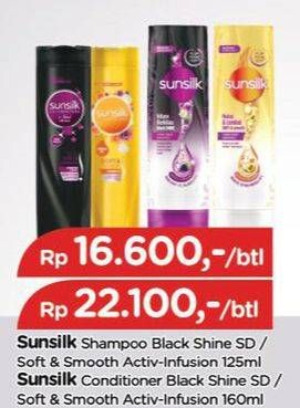 Promo Harga SUNSILK Shampoo Black Shine, Soft Smooth 125 ml - TIP TOP