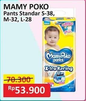 Promo Harga Mamy Poko Pants Xtra Kering S38, M32, L28 28 pcs - Alfamart