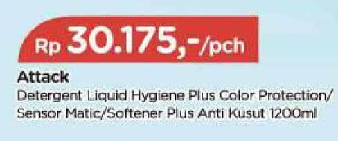 Promo Harga Attack Sensor Matic Detergent Liquid 1200 ml - TIP TOP