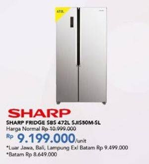 Promo Harga SHARP SJ-IS50M-SL | REFRIGERATOR SBS 1 pcs - Carrefour