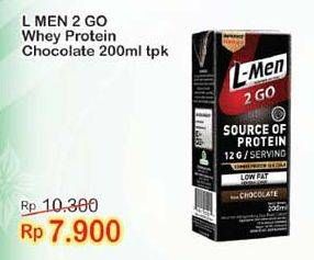 Promo Harga L-MEN Susu UHT Whey Protein 2 Go 200 ml - Indomaret