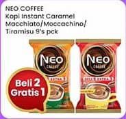 Promo Harga Neo Coffee 3 in 1 Instant Coffee Caramel Machiato, Moccachino, Tiramissu per 10 pcs 20 gr - Indomaret