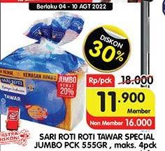 Promo Harga Sari Roti Tawar Spesial 555 gr - Superindo