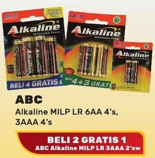 Promo Harga ABC Battery Alkaline LR03/AAA, LR6/AA 6 pcs - Yogya