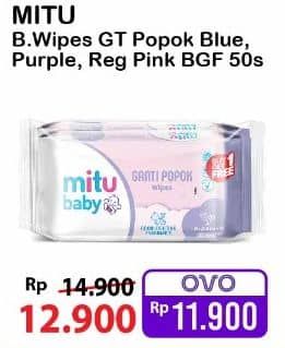 Promo Harga Mitu Baby Wipes Ganti Popok Blue Charming Lily, Pink Sweet Rose, Purple Playful Fressia 50 pcs - Alfamart