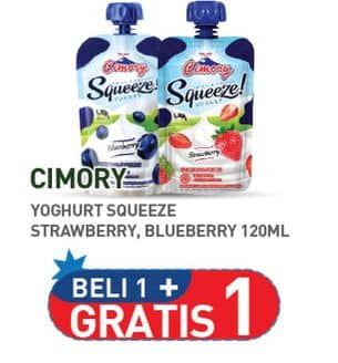 Promo Harga Cimory Squeeze Yogurt Strawberry, Blueberry 120 gr - Hypermart