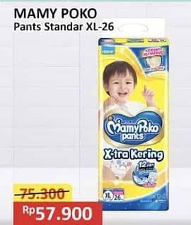 Promo Harga Mamy Poko Pants Xtra Kering XL26 26 pcs - Alfamart