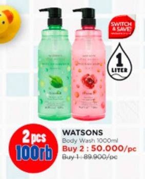 Promo Harga Watsons Body Wash 1000 ml - Watsons