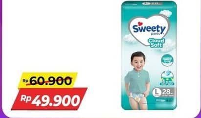 Promo Harga Sweety Silver Pants XL24, L26, L28, M32, M30 24 pcs - Alfamart
