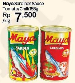 Promo Harga MAYA Sardines Tomato, Chili 155 gr - Carrefour
