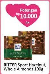 Promo Harga RITTER SPORT Almond Chocolate 100 gr - Alfamidi