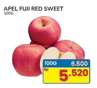 Promo Harga Apel Fuji Red Sweet per 100 gr - Indomaret