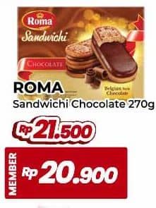 Promo Harga Roma Sandwich Chocolate 300 gr - Yogya