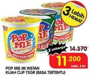 Promo Harga INDOMIE POP MIE Instan 75 gr - Superindo