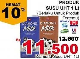 Promo Harga DIAMOND Milk UHT 1000 ml - Giant