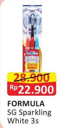 Promo Harga FORMULA Sikat Gigi Sparkling White Soft 3 pcs - Alfamart