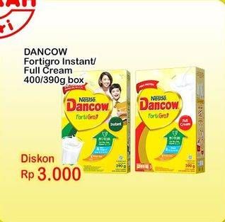 Promo Harga Dancow FortiGro Susu Bubuk Instant, Full Cream 400 gr - Indomaret