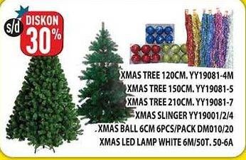 Promo Harga XMAS Tree/Slinger/Ball /LED White Lamp  - Hypermart