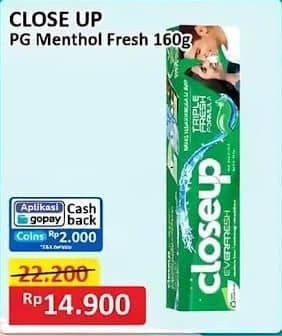 Promo Harga Close Up Pasta Gigi Everfresh Menthol Fresh 160 gr - Alfamart