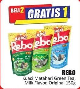 Promo Harga REBO Kuaci Bunga Matahari Green Tea, Milk, Original 150 gr - Hari Hari
