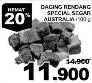 Promo Harga Daging Rendang Sapi Australia per 100 gr - Giant