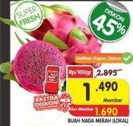 Promo Harga Buah Naga Merah Lokal per 100 gr - Superindo