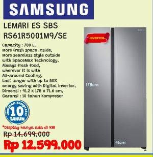 Promo Harga SAMSUNG RS61R5001M9 | Refrigerator Side By Side  - Courts
