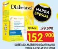 Promo Harga Diabetasol Special Nutrition for Diabetic Chocolate, Vanilla 600 gr - Superindo