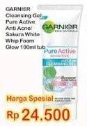 Promo Harga GARNIER Cleansing Gel Pure Active Anti Acne/ Sakura White Whip Foam Glow 100ml  - Indomaret