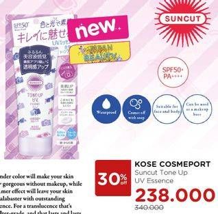 Promo Harga KOSE Cosmeport Suncut Tone Up UV Essence  - Watsons