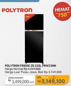 Promo Harga Polytron PRW 23 MN 220 ltr - Carrefour