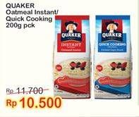 Promo Harga Quaker Oatmeal Instant/Quick Cooking 200 gr - Indomaret
