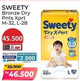 Promo Harga Sweety Bronze Pants Dry X-Pert M32, L28 28 pcs - Alfamart
