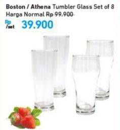 Promo Harga Boston / Athena Tumbler Glass set of 8  - Carrefour
