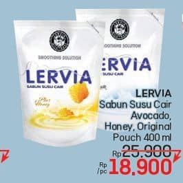 Promo Harga Lervia Sabun Cair Susu  Plus Avocado, Original, Plus Honey 400 ml - LotteMart