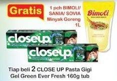 Tiap beli 2 Close Up Pasta Gigi Gel Green Ever Fresh 160 g