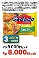 Promo Harga Sedaap Mie Kuah Kari Ayam, Ayam Bawang, Kari Spesial, Singapore Spicy Laksa, Ayam Jerit, Soto Madura 70 gr - Indomaret