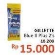 Promo Harga GILLETTE Blue II Plus 2 pcs - Alfamidi