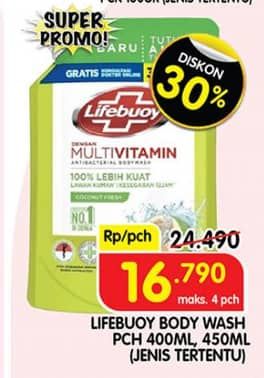 Promo Harga Lifebuoy Body Wash 400 ml - Superindo