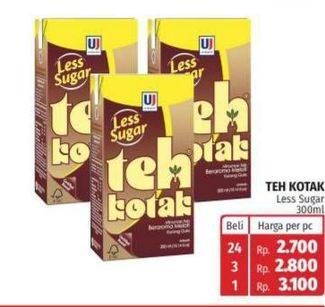 Promo Harga ULTRA Teh Kotak Less Sugar 300 ml - Lotte Grosir