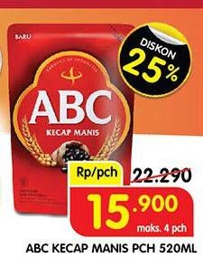 Promo Harga ABC Kecap Manis 520 ml - Superindo