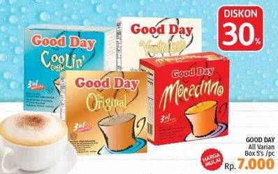Promo Harga Good Day Instant Coffee 3 in 1 All Variants 5 pcs - LotteMart