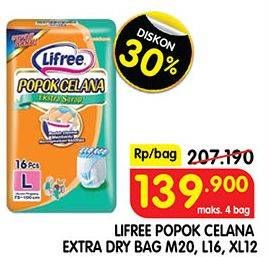 Promo Harga Lifree Popok Celana Ekstra Serap M20, L16, XL12 12 pcs - Superindo