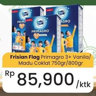 Promo Harga Frisian Flag Primagro 3+ Cokelat, Madu, Vanilla 800 gr - Carrefour